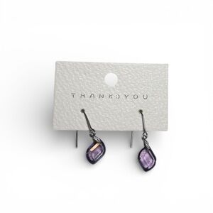 Purple crystal drop earrings